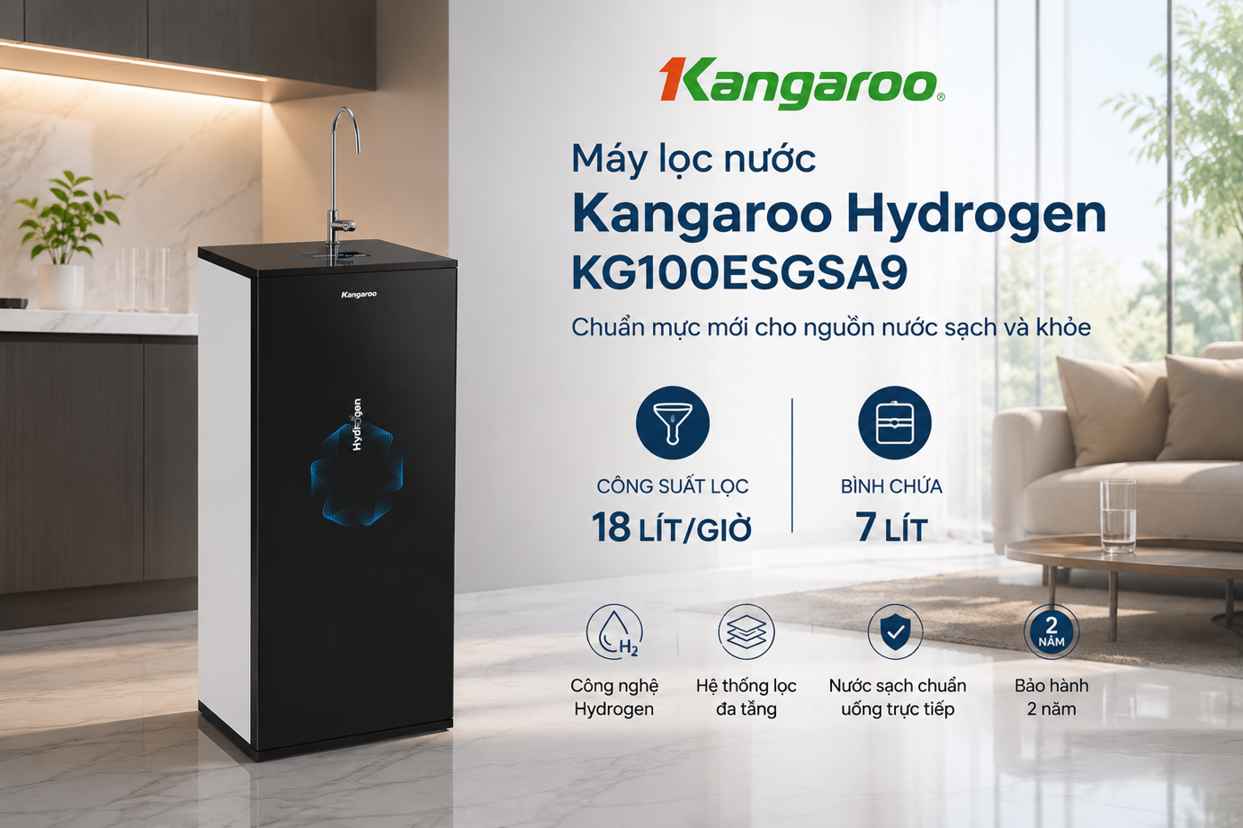 Công suất lọc nước 18l/h, bình chứa 7 lít